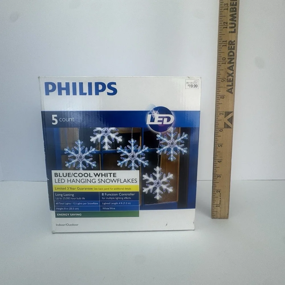 PHILIPS 2011 CHRISTMAS SNOWLAKES LED STRING LIGHT SHOW~TWINKLE FADING 8 FUNCTION